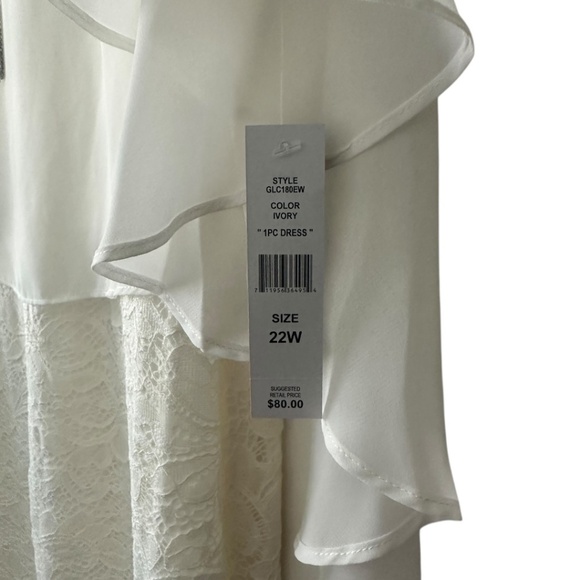 Glamour Nights Women’s Dress Attached Pendant Necklace Scarf Cape Size 22W - Picture 4 of 6